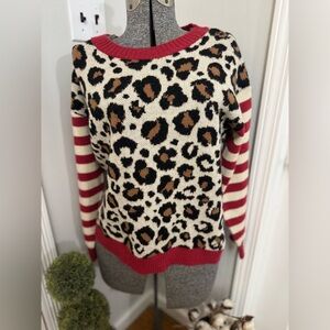 Women’s Entro Leopard Striped Sweater size Medium